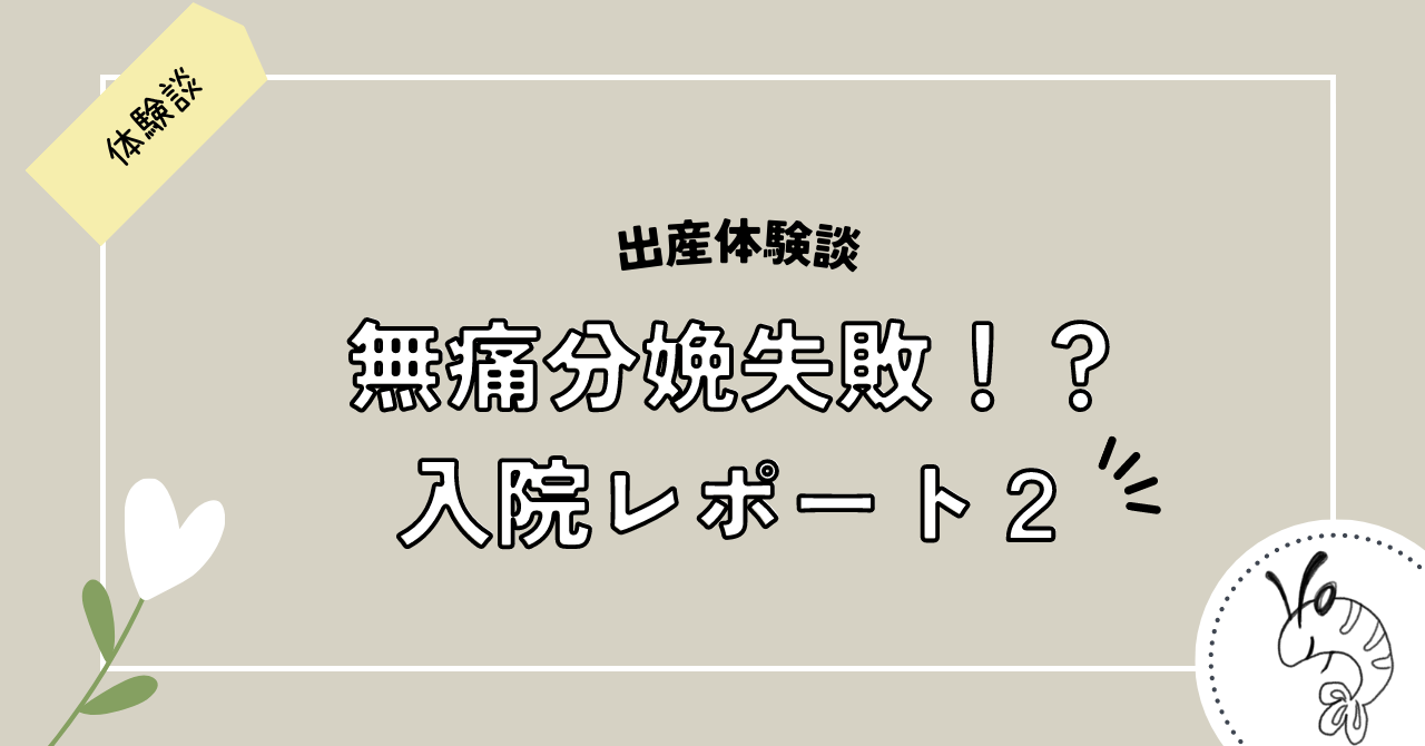 無痛分娩失敗！？入院レポート２